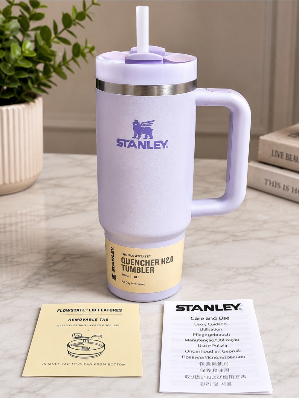 Stanley Lavender & Pale Yellow Insulated Quencher Tumbler with Handle